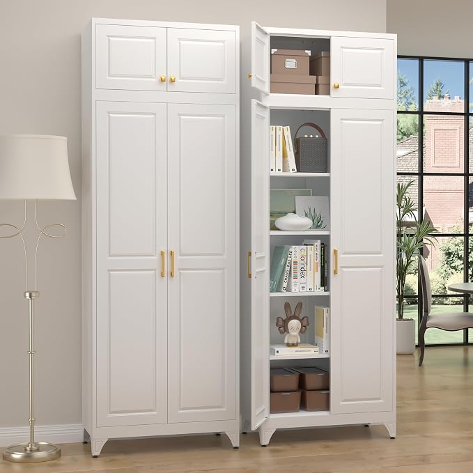Steeloong90“ Kitchen Pantry Cabinet, Metal Storage Cabinets by Steeloong