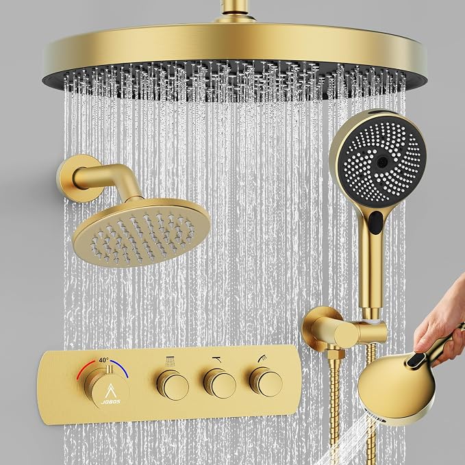 Shower System Brass Thermostatic Shower Faucet Set by JQBQS