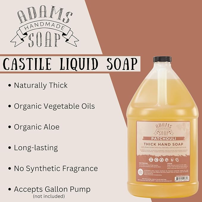 Adams Handmade Soap Thick Organic Castile Liquid Hand Soap 1 Gallon Refill - Image 3