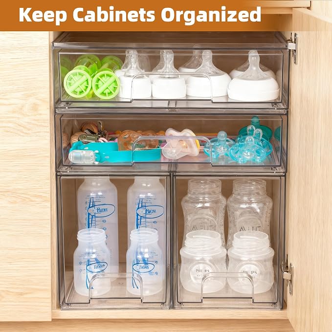 Baby Bottle Organizer, 5 Pack Stackable Storage Drawers - Image 7