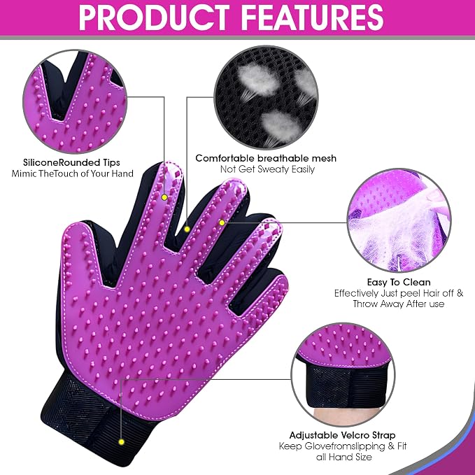 Upgrade Pet Grooming Gloves, Grooming Gloves - Image 3