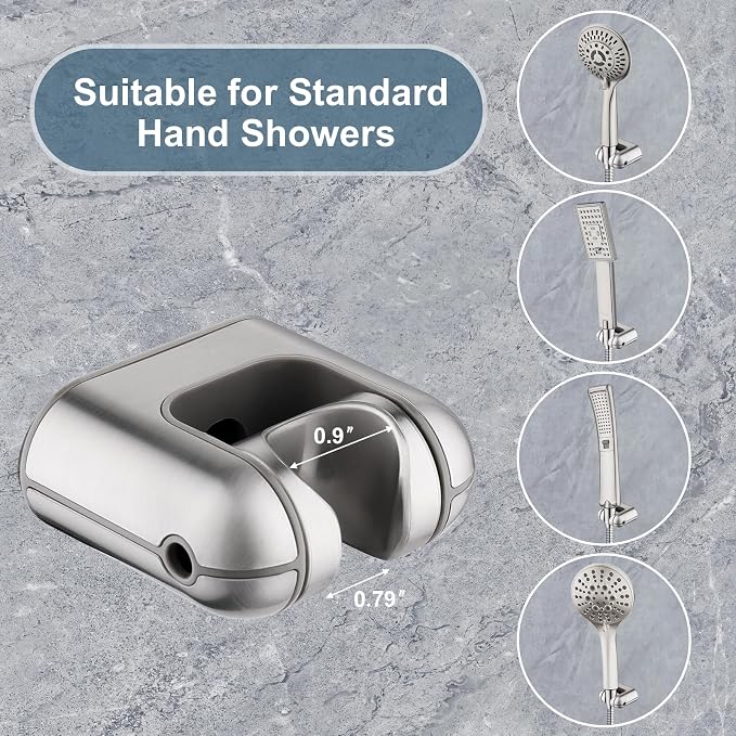 BRIGHT SHOWERS Shower Head Holder Wall Mount, Adjustable Handheld Shower Wand - Image 5