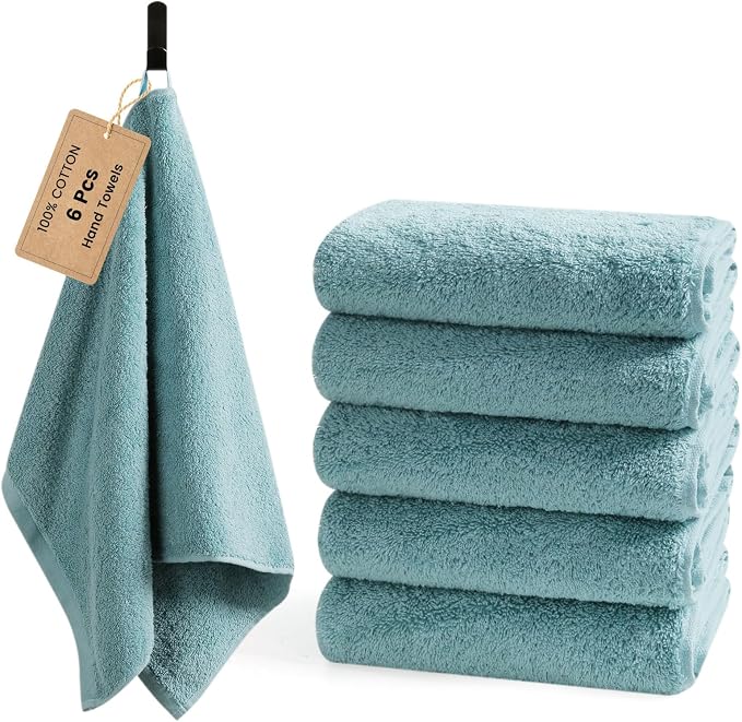SEMAXE 6-Pack Blue Hand Towels by SEMAXE