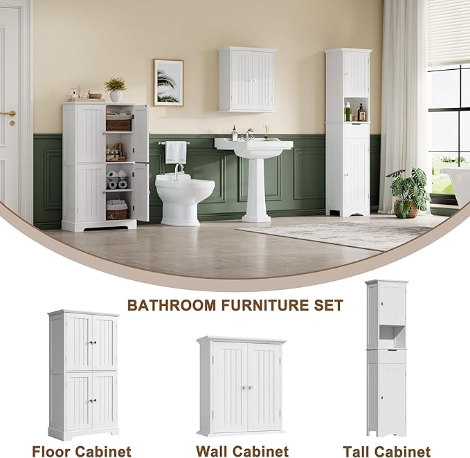 ChooChoo Bathroom Floor Cabinet, Modern Bathroom Storage Cabinet - Image 6