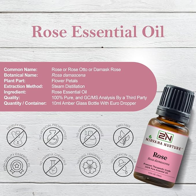 Rose Essential Oil 100% Pure Premium Therapeutic Grade, Undiluted - Image 2