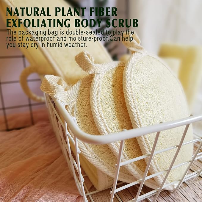 Natural Loofah Sponge Exfoliating Body Scrubber, Made - Image 6