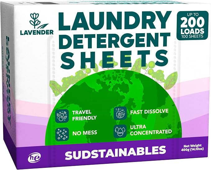 Sudstainables Laundry Detergent Sheets 200 Loads – Dissolvable Laundry Sheet by Sudstainables