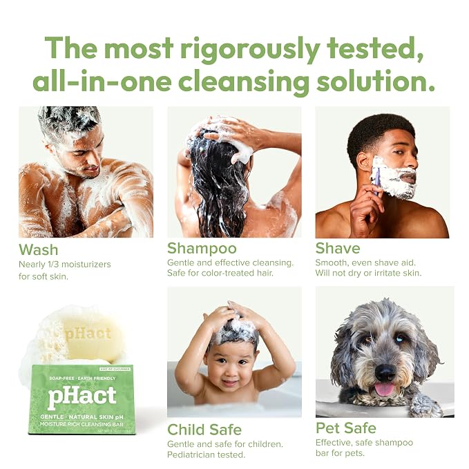 ANDREW LESSMAN pHact Moisture-Rich, Soap-Free Cleansing Bar Cucumber. Natural - Image 7