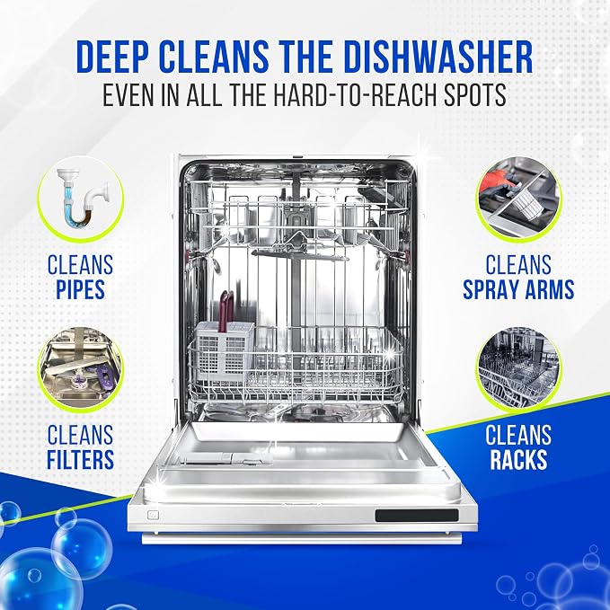 Dishwasher Cleaner and Deodorizer Tablets 26-Pack, Deep Cleaning Descaler - Image 4