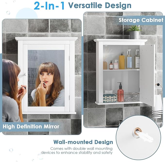 Safeplus White Medicine Cabinet - Image 4