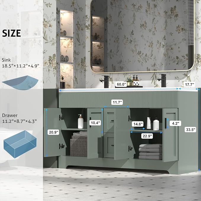 eclife 60" Bathroom Vanities Sink Combo - Image 2