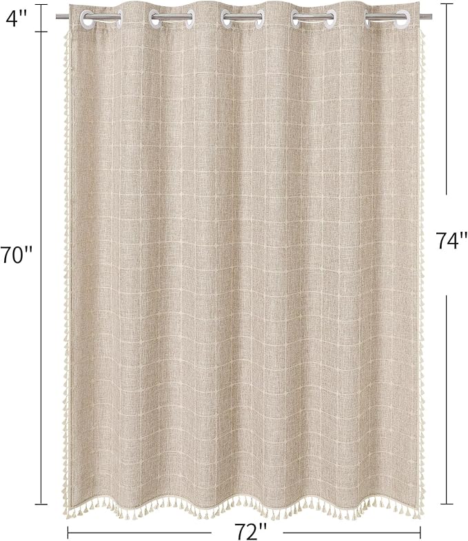 MitoVilla No Hooks Needed Boho Farmhouse Shower Curtain - Image 7