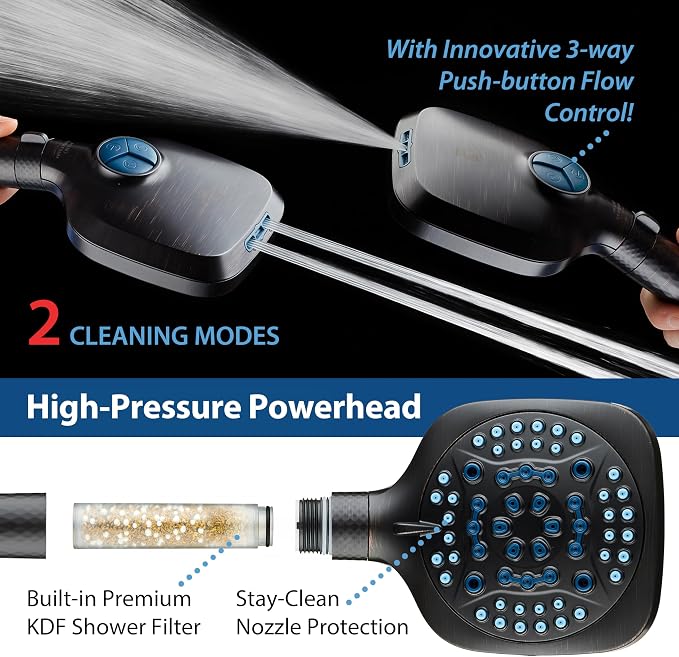 AquaCare 4X High Pressure 10 Spray Mode Filtered Showerhead - Image 5