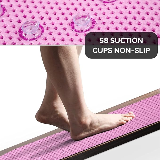 Non Slip Bathtub Mat 36” X 17” Shower Mat Soft Foam Bath Mats - Image 4