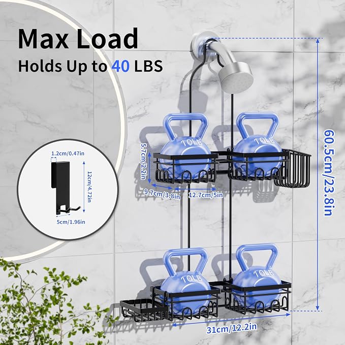 Shower Caddy Hanging with Door Hook - Image 6