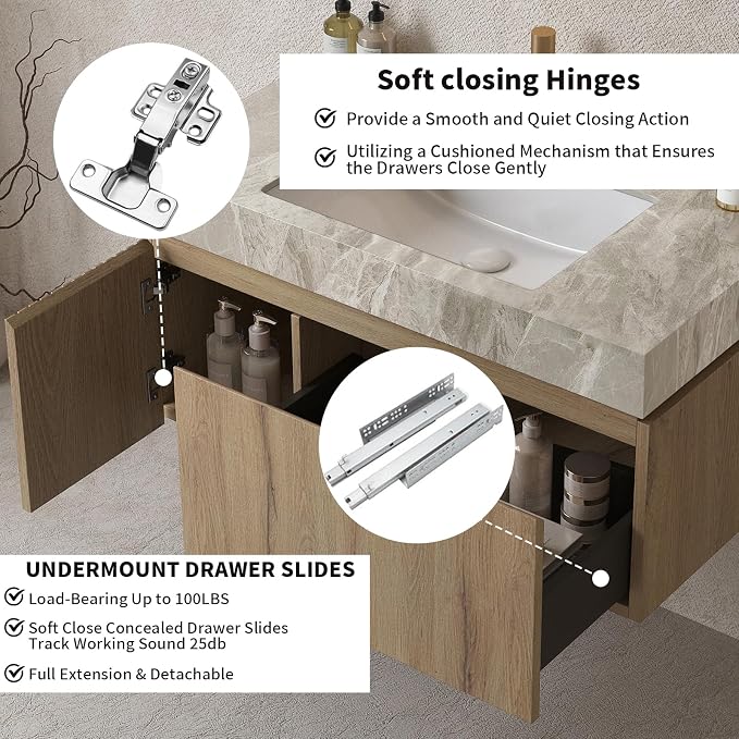 LKTART Floating 36 Inch Bathroom Vanity - Image 5