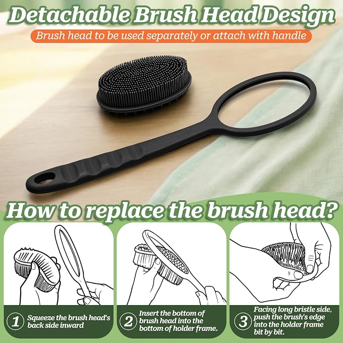 Silicone Back Washer for Shower, Gentle Silicone Back Scrubber for Lathering - Image 5