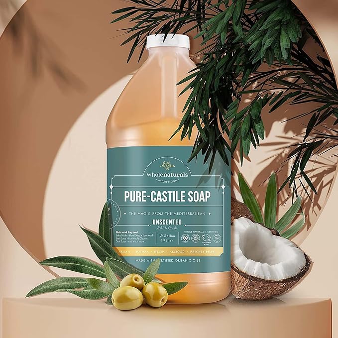 WHOLENATURALS Pure Castile Soap Liquid, EWG Verified & Certified Palm Oil Free - Image 3