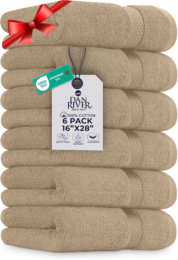 DAN RIVER 6-Pack Premium Hand Towels by DanRiver