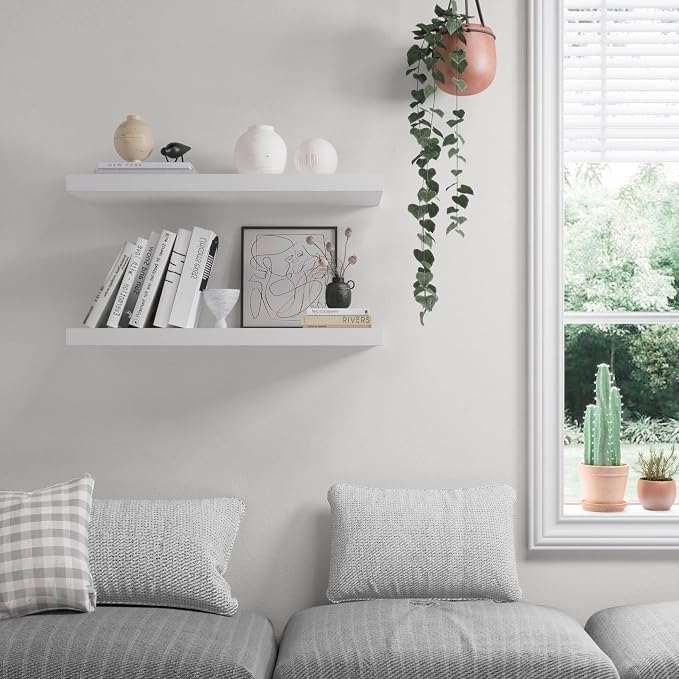 Floating Shelf, 24 in W x 12.75 in D x 2 in H Wooden Floating Wall Shelf - Image 5