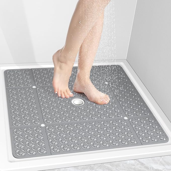 OTHWAY Square Shower Mat, TPE Anti Slip Shower Mat by OTHWAY
