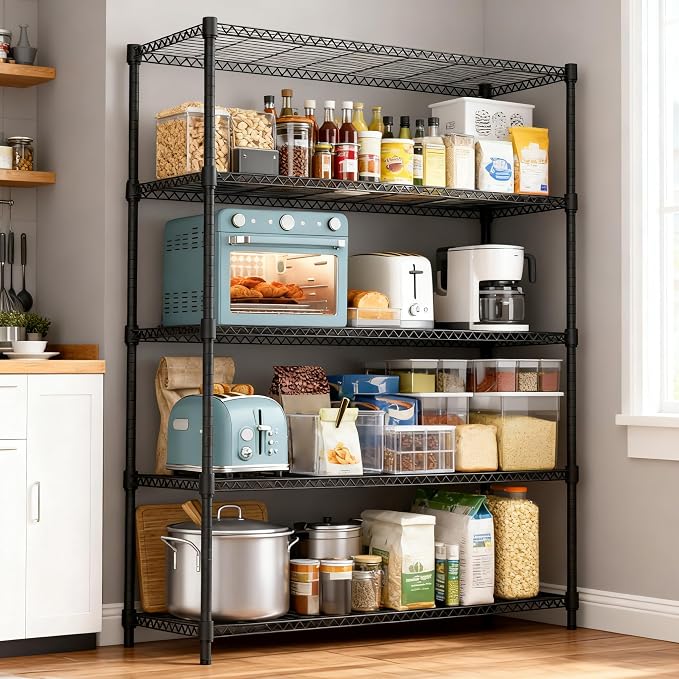 5 Tiers Shelf 1750 lbs Steel Storage Shelving Utility Shelving Unit Steel - Image 2