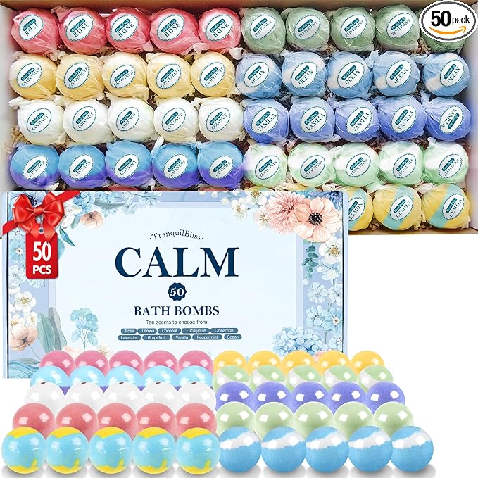 TranquilBliss Bath Bombs Set 50 PCS by Unknown