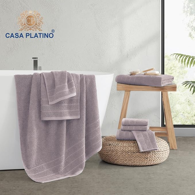 Casa Platino 100% Cotton 8 Piece Bath Towel Set - Image 3