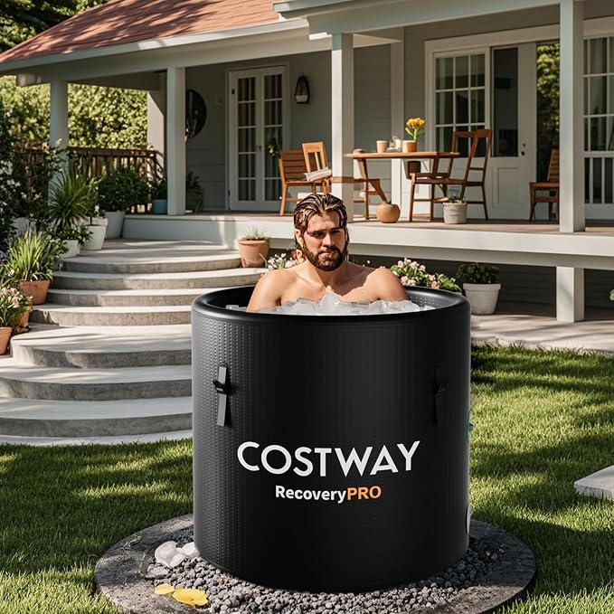 COSTWAY L 79 Gal Oval Ice Bath Tub - Image 9