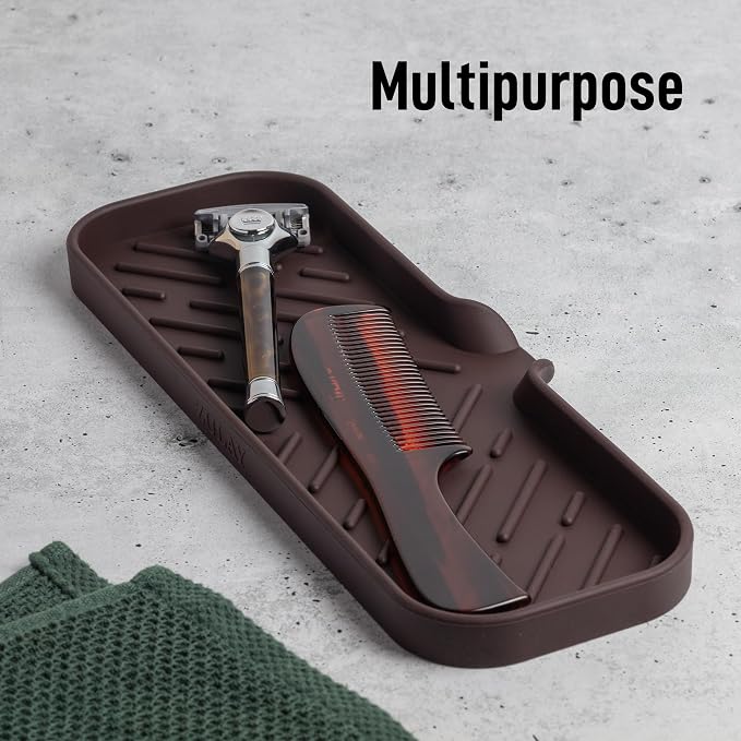 Zulay Kitchen Large Silicone Sponge Holder – Flexible Sink Organizer Tray - Image 5