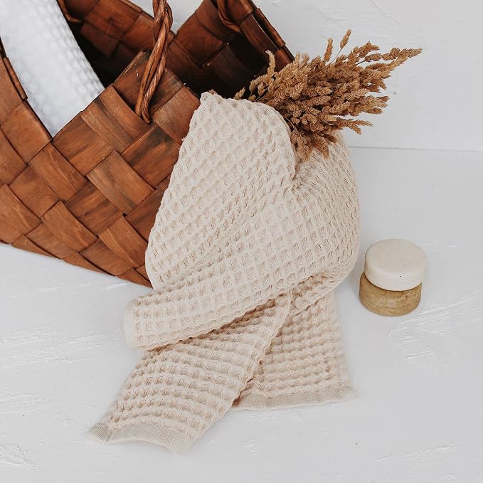 sea me at home Waffle Hand Towel – 100% Turkish Cotton, Soft and Absorbent - Image 2