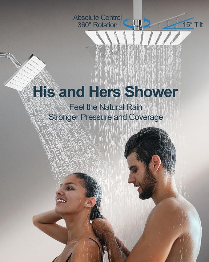 Thermostatic Shower System, Dual Rainfall Shower Heads - Image 5
