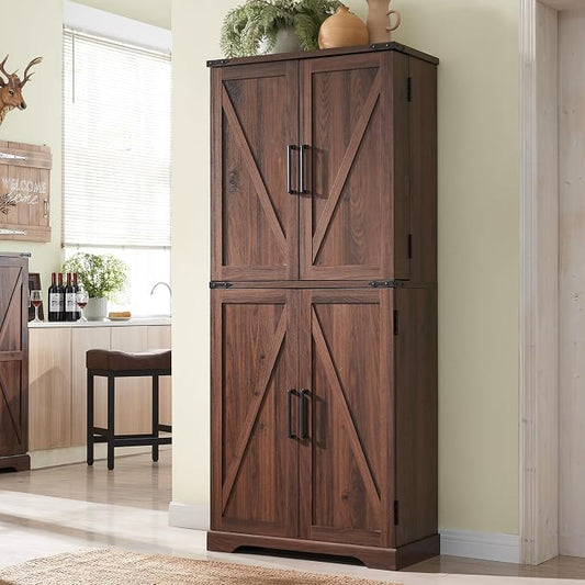 ACCOHOHO 72" Tall Kitchen Pantry, Farmhouse Storage Cabinet by ACCOHOHO