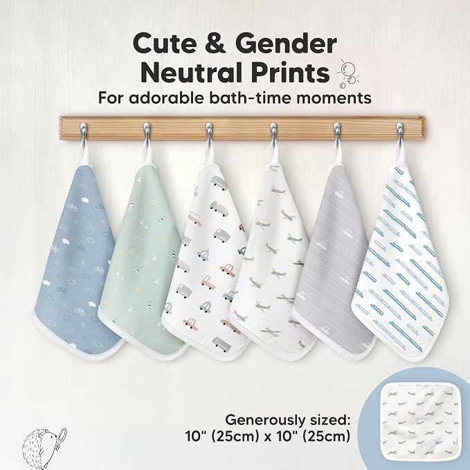 6-Pack Cotton Baby Washcloths for Newborn - Image 7