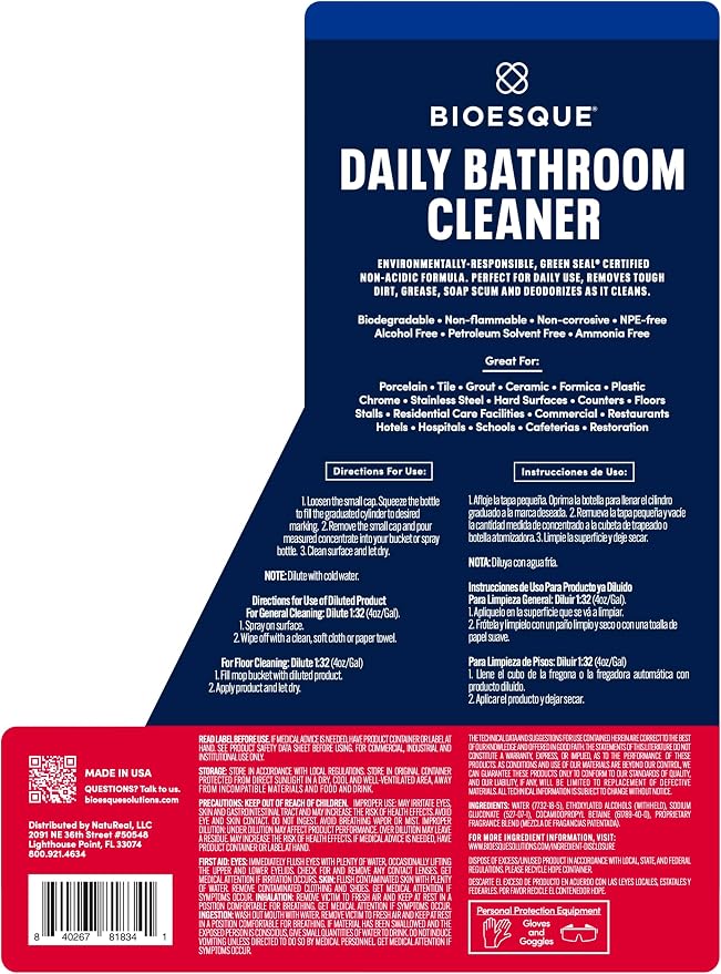Bioesque Bathroom Cleaner Concentrate, 64 Fluid Ounce - Image 3