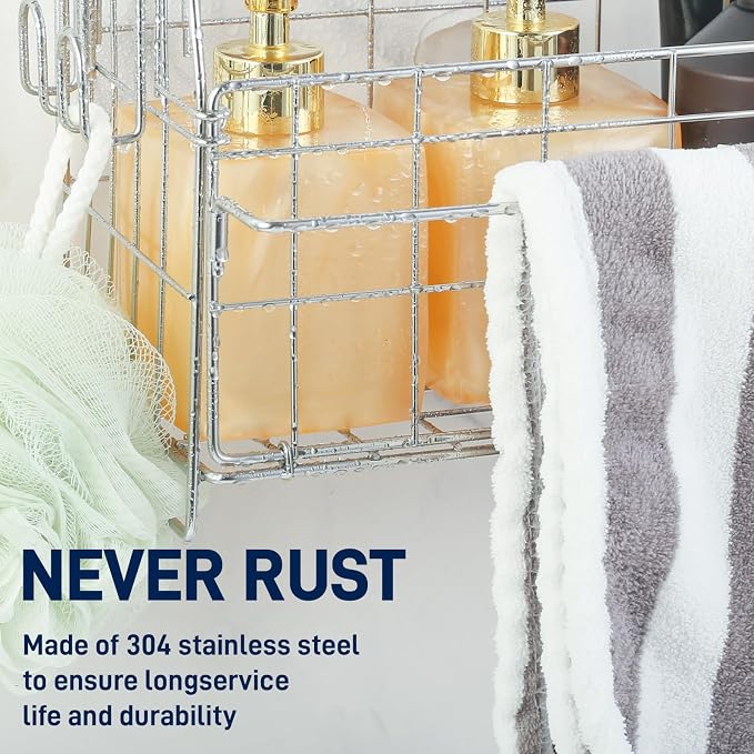 Hanging Shower Organizer, Shower Caddy Hanging, Bathroom Storage Rack - Image 2