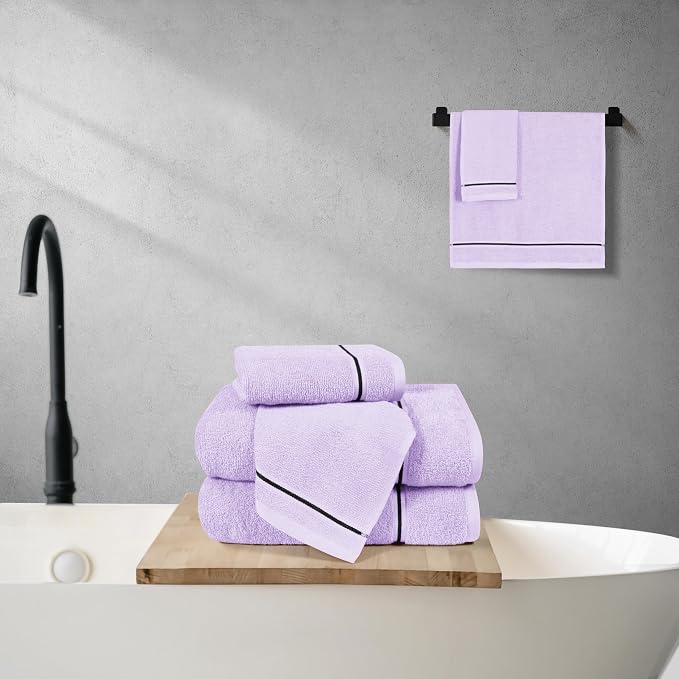 MyOwn Ultra Soft 6 Pack Cotton Towel Set, Contains 2 Bath Towels 28x55 inch - Image 4