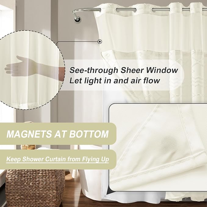 No Hooks Stall Shower Curtain - Image 5