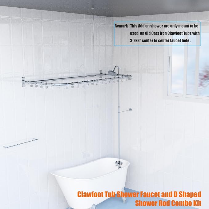 Clawfoot Tub Shower Kit, Add On Shower - Image 6