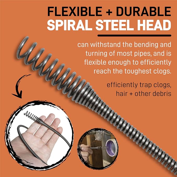 DrainX SPINFEED 50 Foot Drum Auger | Use Manually or Drill Powered - Image 8