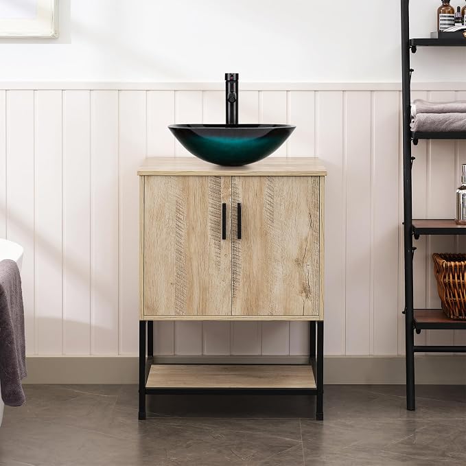 UEV 24" Bathroom Vanity, Oak Color Bathroom Vanity Set - Image 4
