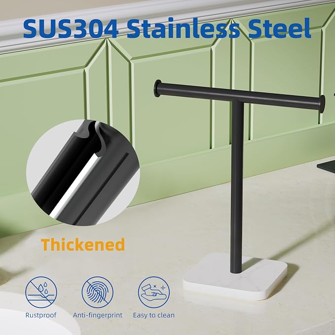 RUACQ Hand Towel Holder, T-Shape Free Standing Hand Towel Holder Stand - Image 4