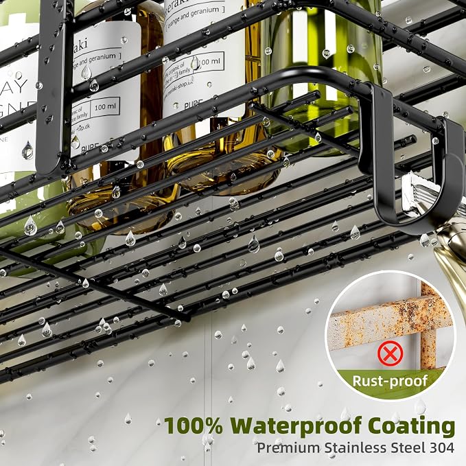 Shower Caddy, Adhesive Shower Organizer - Image 4