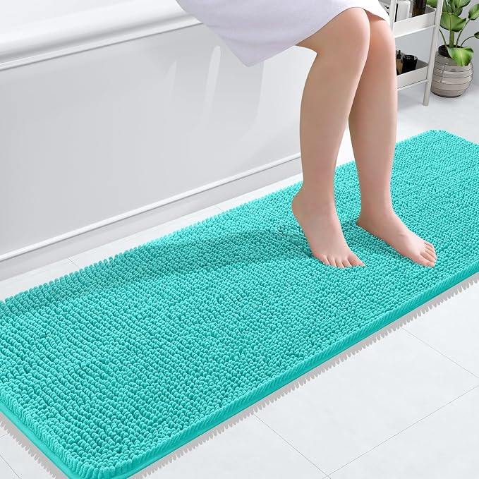 OLANLY Bathroom Rugs 59x20, Extra Soft Absorbent Chenille Bath Rugs, Rubber by OLANLY