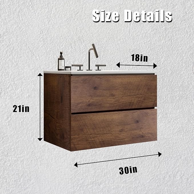 Wall Mounted Floating Bathroom Vanity - Image 8
