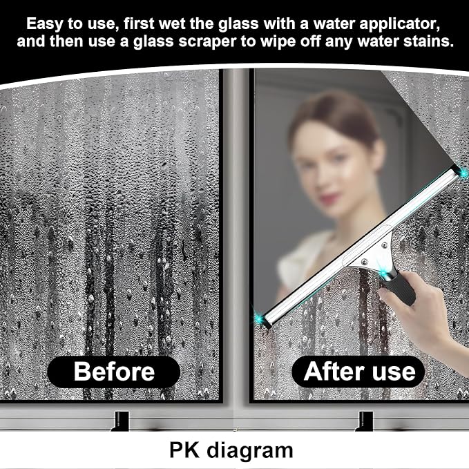 2Pack 14-Inch Multifunctional Rust Proof Window Cleaning Kit. Squeegee - Image 6