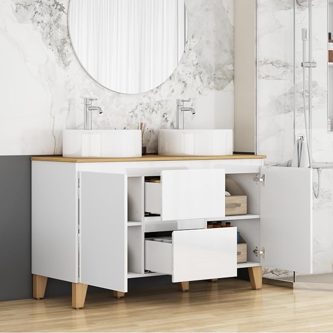 47-Inch Dounle Sink Bathroom Vanity, Freestanding Bathroom Vanities - Image 7