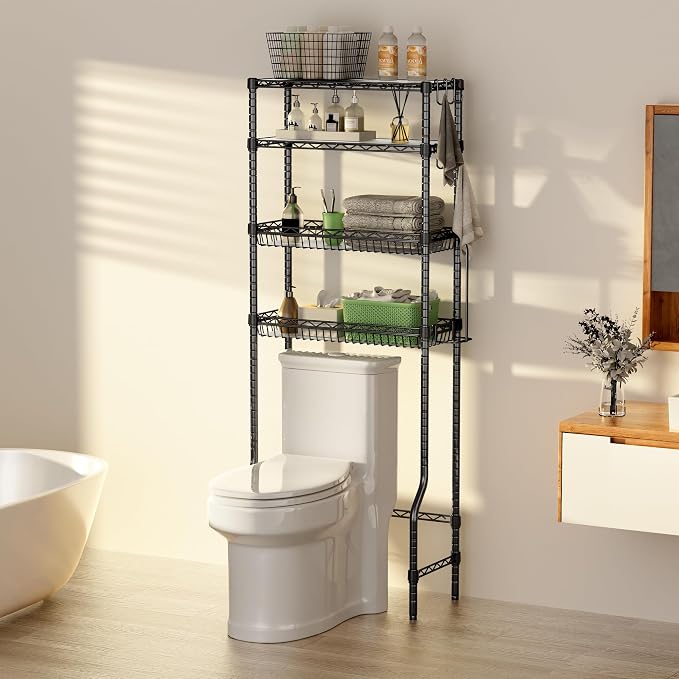 4-Tier Over The Toilet Storage, Bathroom Shelves - Image 2