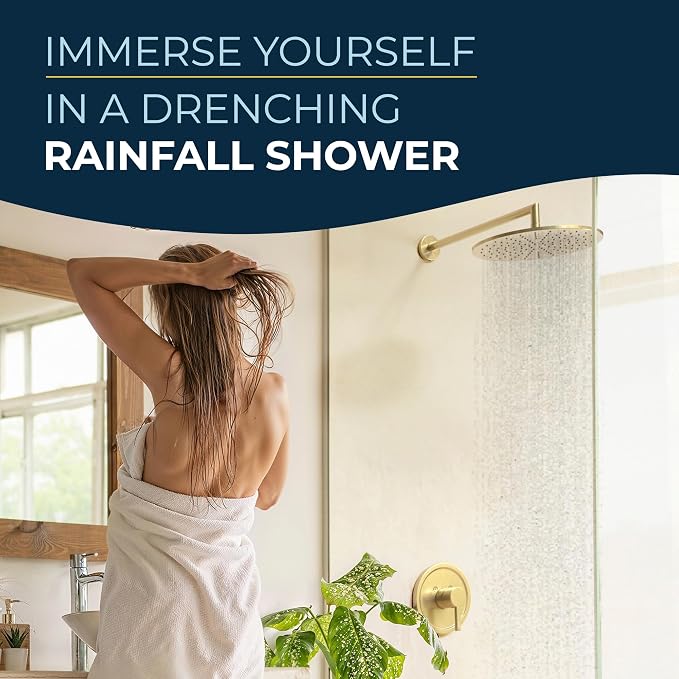 HammerHead Showers® Solid Metal 12 Inch Rainfall Shower Head, Large Rain Shower - Image 2