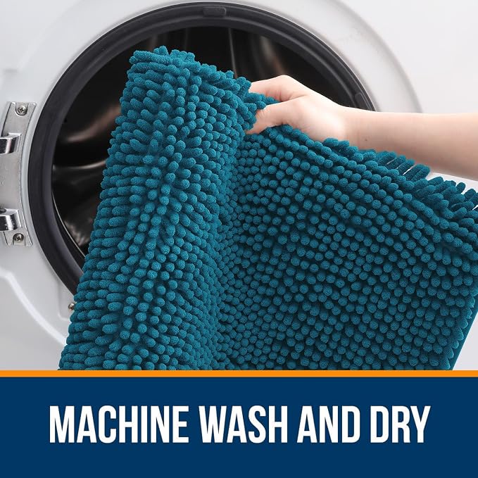 OLANLY Bathroom Rugs Sets 2 Piece, Soft Absorbent Chenille Bath Mats and - Image 4